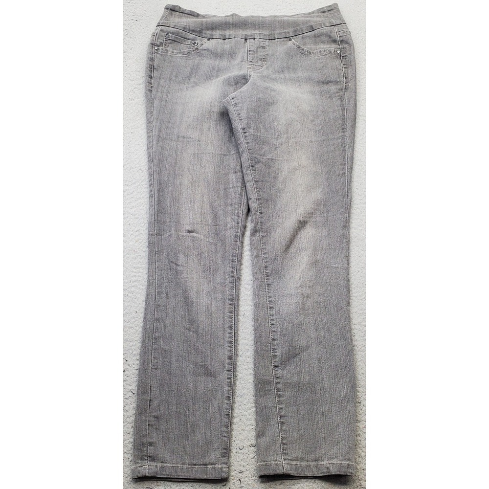 JAG Jeans Womens 10 Gray Denim Stretch High Rise Five Pockets Skinny Leg Pull On
